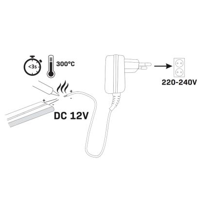 LED-nauha NEON 5 m LED/27W/12V IP65 vaaleanpunainen