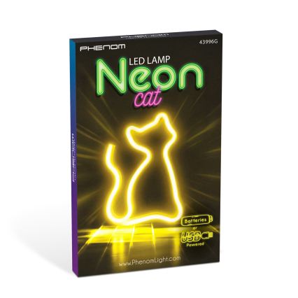 LED-neon-pöytäkoriste LED/2W/3xAA USB kissa