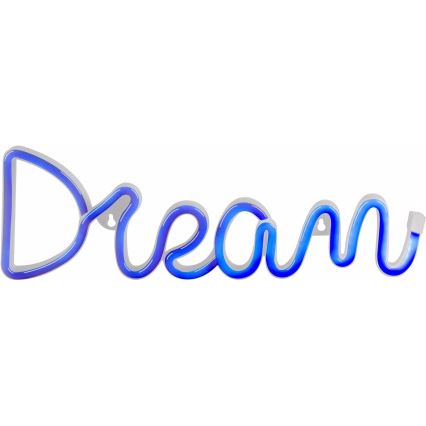 LED Neon seinäkoriste DREAM LED/3W/3xAA USB sininen
