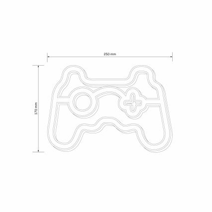 LED Neon seinäkoriste GAME LED/3W/3xAA USB sininen