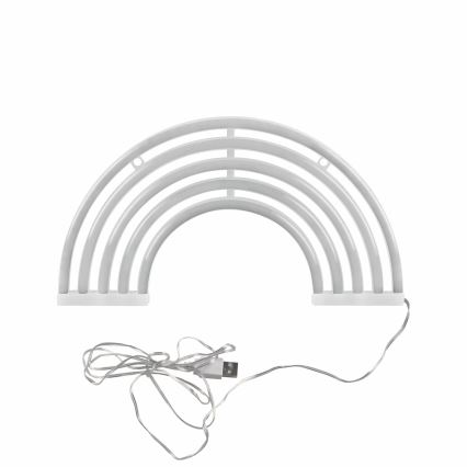 LED Neon seinäkoriste RAINBOW LED/3W/3xAA USB monivärinen
