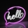 LED-neonseinäkoriste HELLO LED/3W/3xAA USB vaaleanpunainen