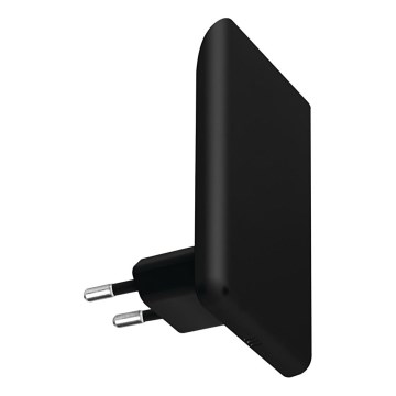 LED-opastevalaisin hämäräkytkimellä pistorasiaan ORISA LED/0,28W/230V musta