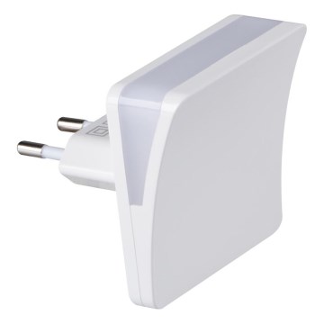 LED-opastusvalaisin hämäräkytkimellä pistorasiaan HOFI LED/0,28W/230V valkoinen