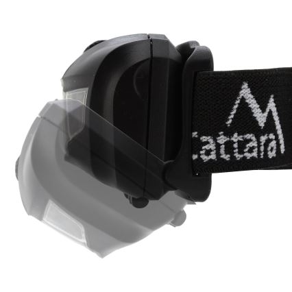 LED Otsalamppu punaisella valolla LED/3W/3xAAA IP44 musta