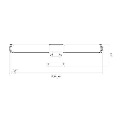 LED-peilivalaisin kylpyhuoneeseen 2-in-1 APA LED 6 W 230 V 40 cm IP44 kiiltävä kromi