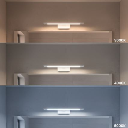KLIMT LED -kylpyhuonepeilivalaisin, 8 W, 230 V, 3000/4000/6000 K, 40 cm, IP44, valkoinen