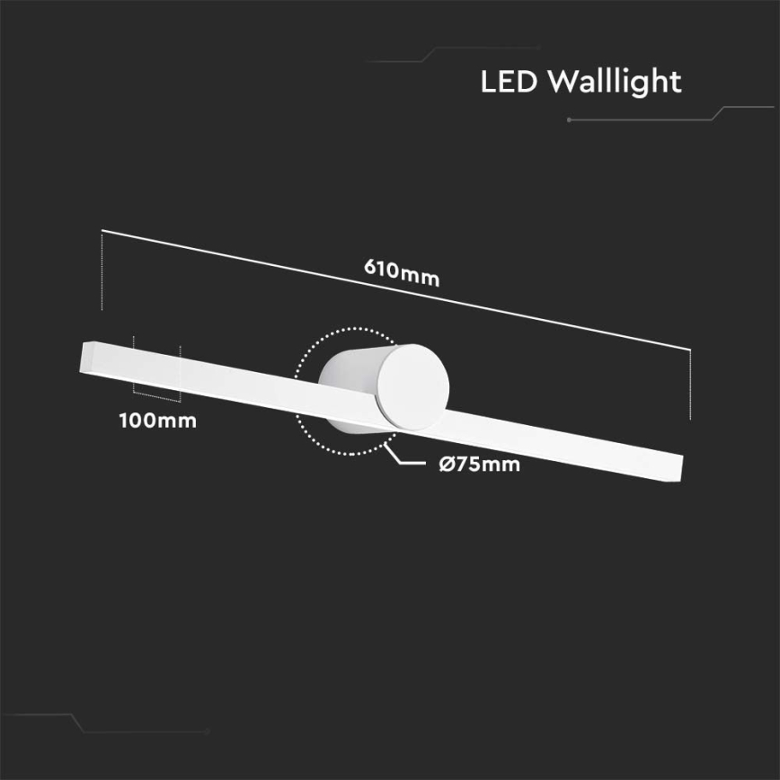 LED-peilivalaisin kylpyhuoneeseen LED/10W/230V 4000K IP65 valkoinen