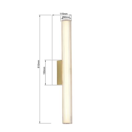 LED-peilivalaisin kylpyhuoneeseen LINEA LED/12W/230V 3000/4000/6000K IP44 61 cm kulta