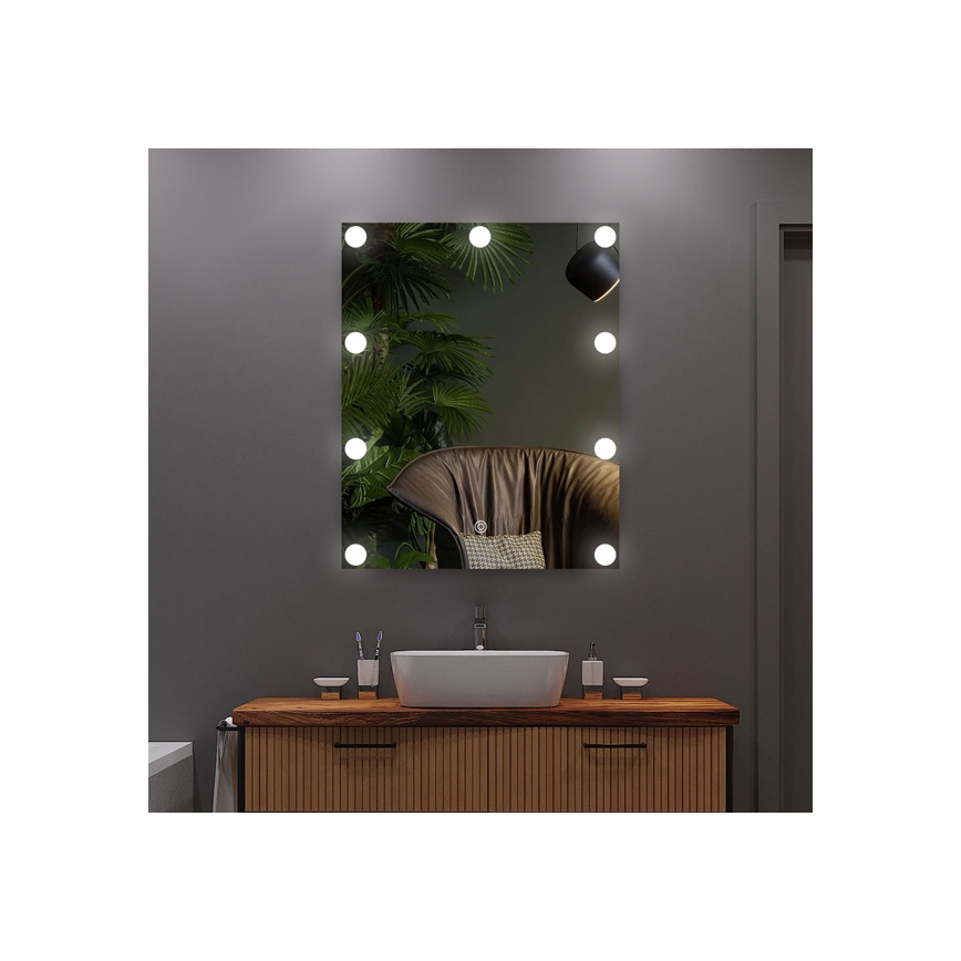 LED-peili valaistuksella 9xLED/1W/230V 3000/4000/6000K 50x40 cm IP44