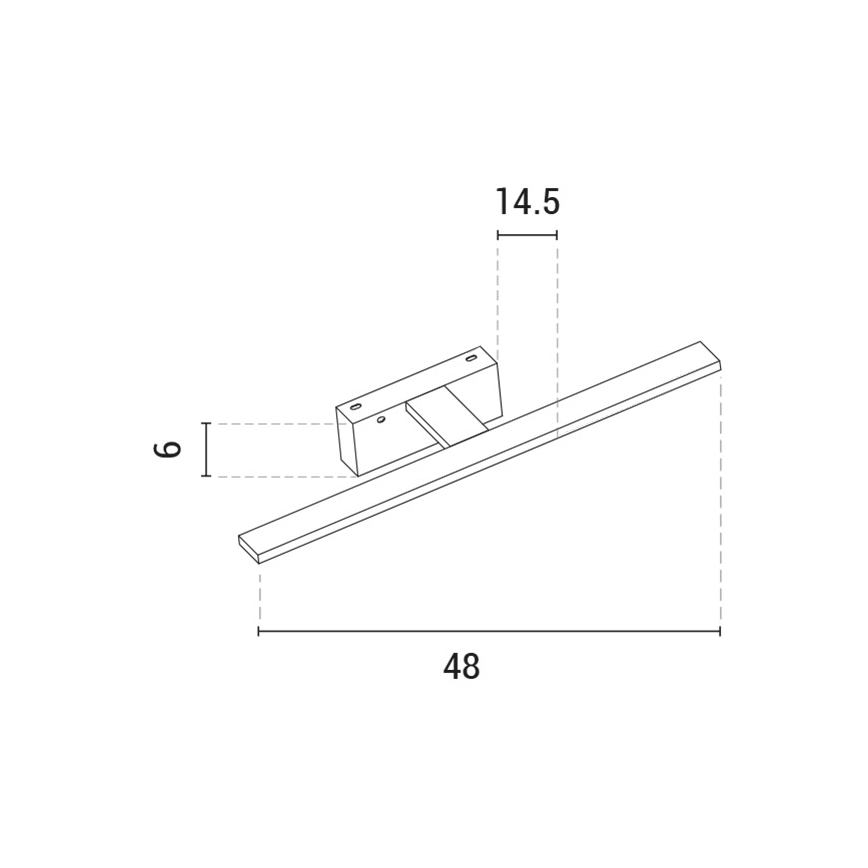 LED-peilivalot LED/10W/230V 3000K kiiltävä kromi