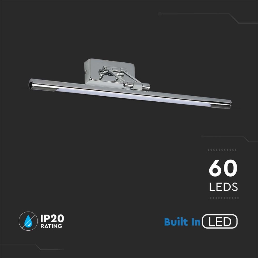 LED-peilivalot LED/13W/230V 3000K 64cm kromi