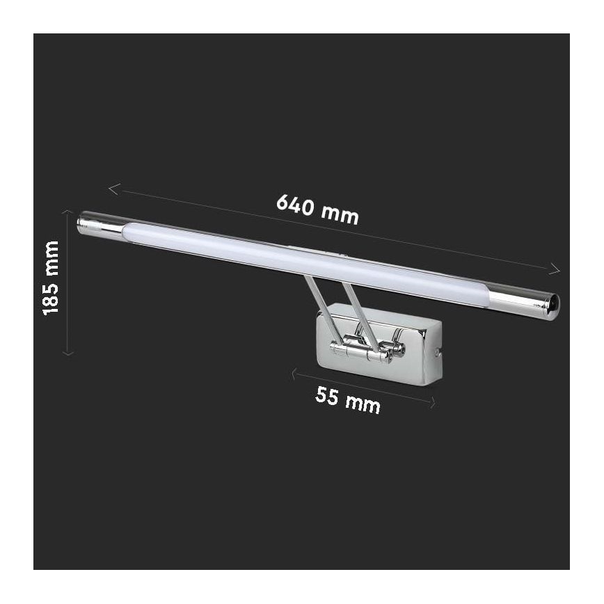 LED-peilivalot LED/13W/230V 3000K 64cm kromi