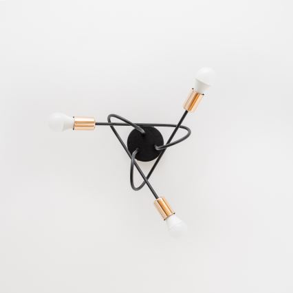 LED-pinta-asennettava kattovalaisin OXFORD 3xE27/15W/230V musta