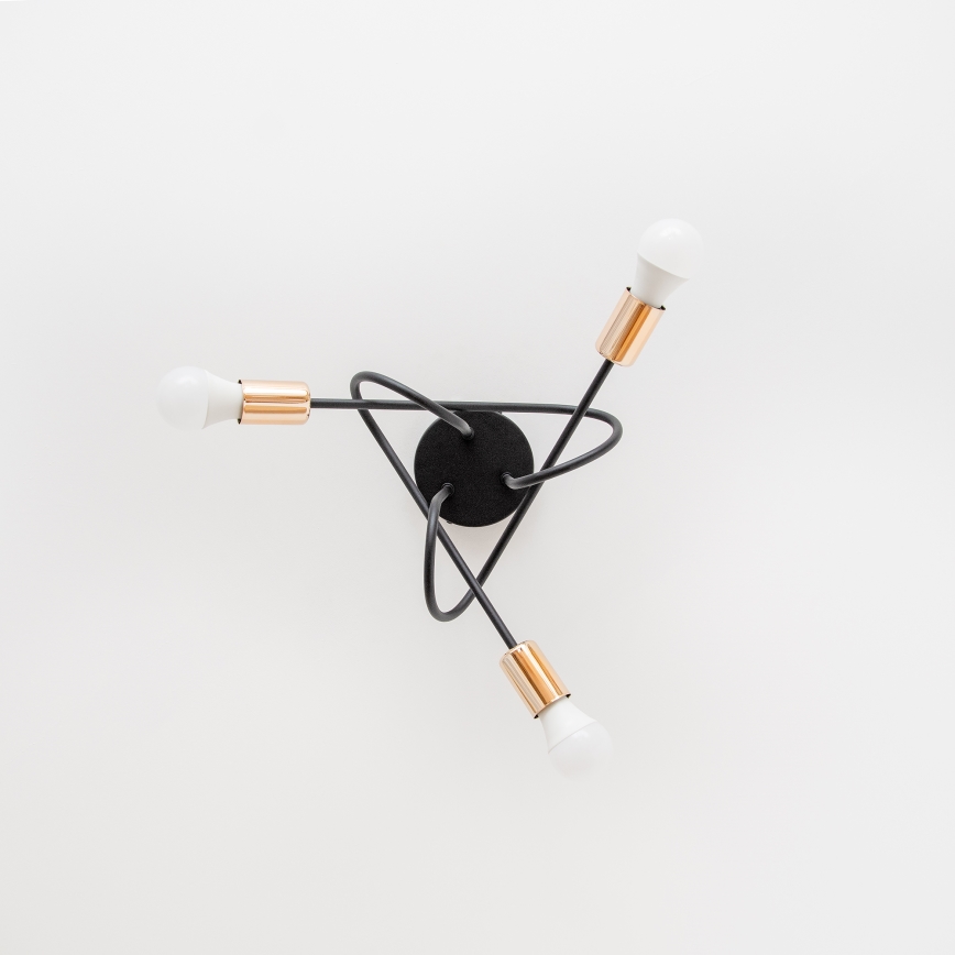 LED-pinta-asennettava kattovalaisin OXFORD 3xE27/15W/230V musta