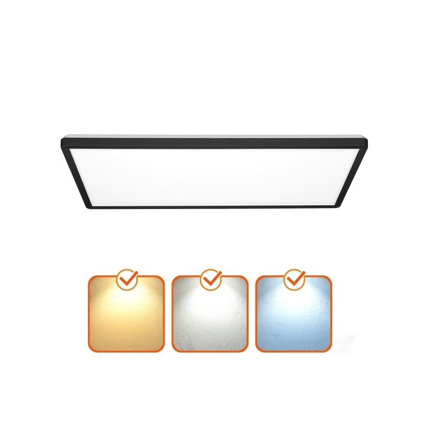 LED Pinta asennettava paneeli NIVERA LED/32W/230V IP54 3000/4000/6000K 29,5x59,5 cm musta