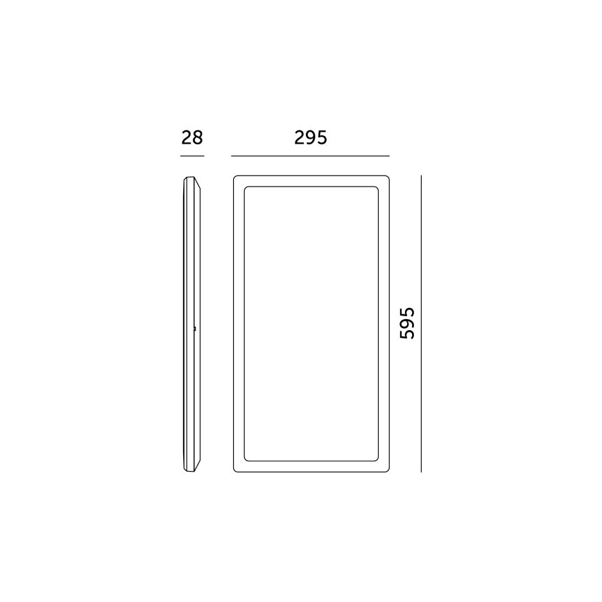 LED Pinta asennettava paneeli NIVERA LED/32W/230V IP54 3000/4000/6000K 29,5x59,5 cm musta