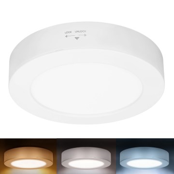 LED pinta- tai uppoasennettava paneeli 2-in-1 LED/12W/230V 3000/4000/6000 K Ø 17 cm IP54 valkoinen
