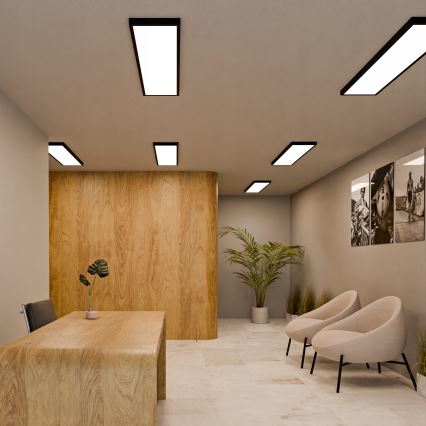 LED-pintakiinnitettävä paneelivalaisin LED/60W/230V 30x120 cm musta