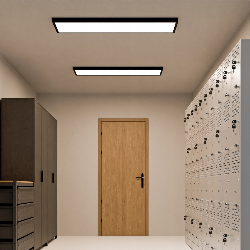 LED-pintakiinnitettävä paneelivalaisin LED/60W/230V 30x120 cm musta