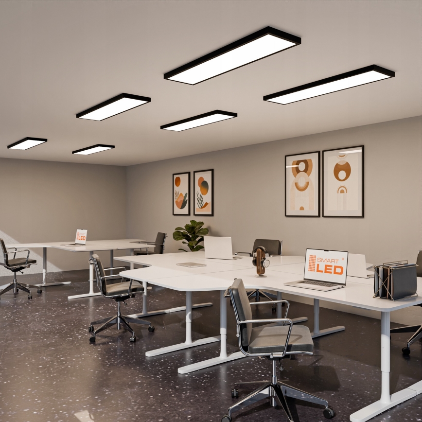 LED-pintakiinnitettävä paneelivalaisin LED/60W/230V 30x120 cm musta