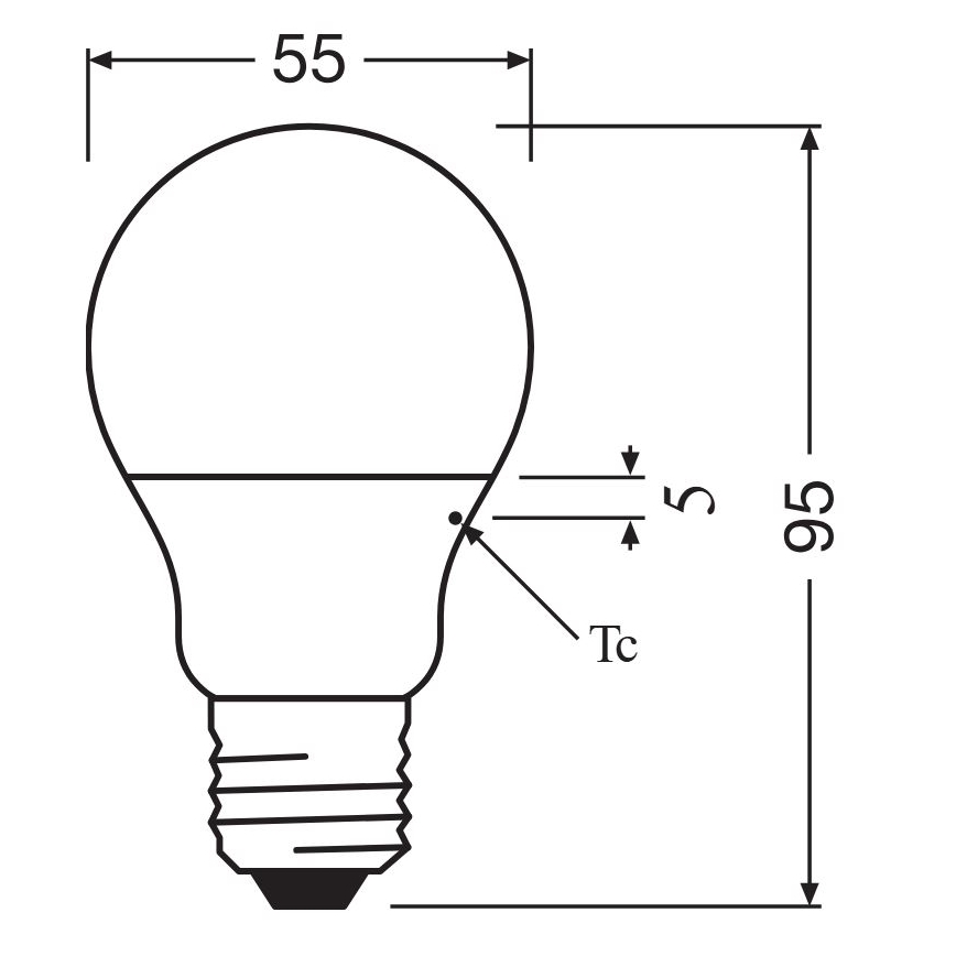 LED-polttimo A40 E27/4,9W/230V 2700K - Osram