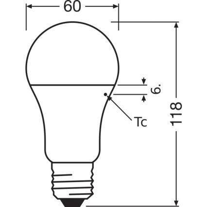 LED polttimo A60 E27/13W/230V 3000K - Osram