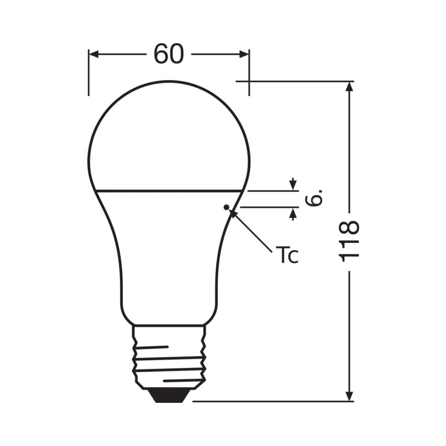 LED polttimo A60 E27/13W/230V 3000K - Osram