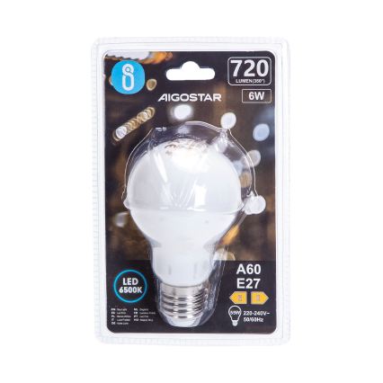 LED-polttimo A60 E27/6W/230V 6500K 330° - Aigostar