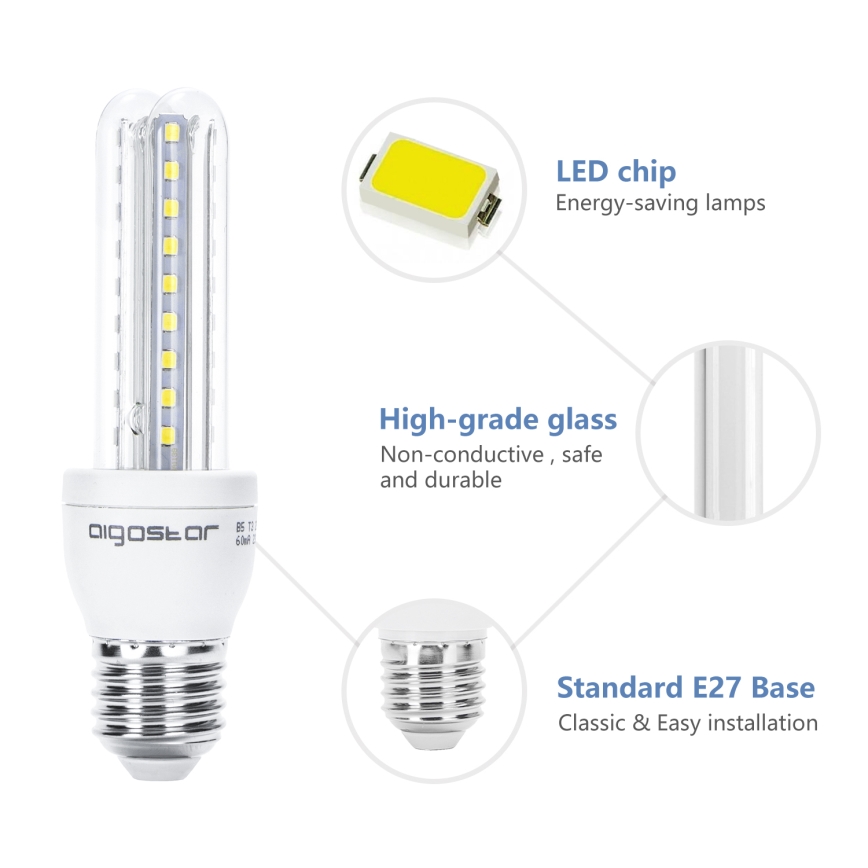 LED-polttimo B5 E27/8W/230V 6500K - Aigostar