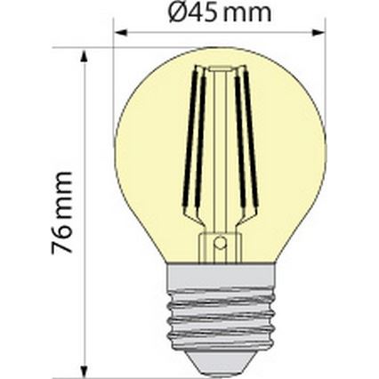 LED-polttimo CLASIC AMBER G45 E27/4W/230V 2200K -  Brilagi