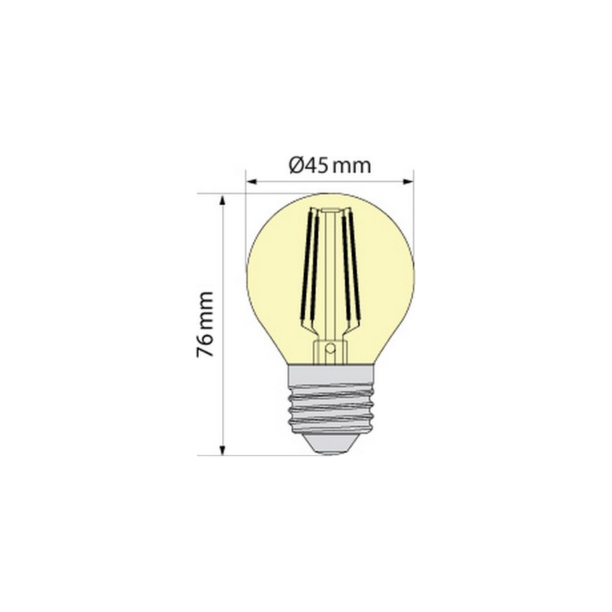 LED-polttimo CLASIC AMBER G45 E27/4W/230V 2200K -  Brilagi