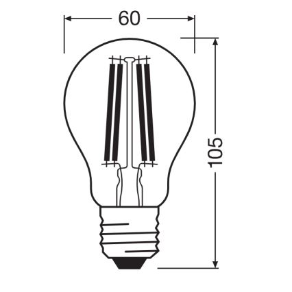 LED-polttimo CLASSIC FILAMENT A60 E27/11W/230V 2700K - Ledvance