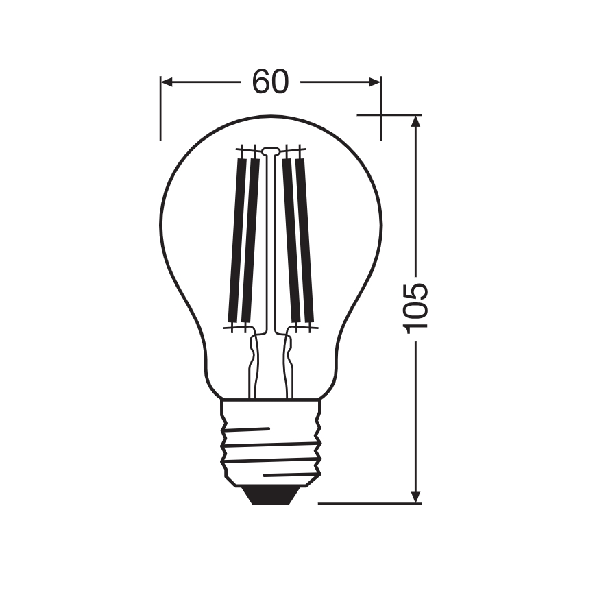 LED-polttimo CLASSIC FILAMENT A60 E27/11W/230V 2700K - Ledvance