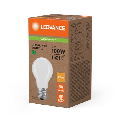LED-polttimo CLASSIC FILAMENT A60 E27/7,2W/230V 2700K - Ledvance