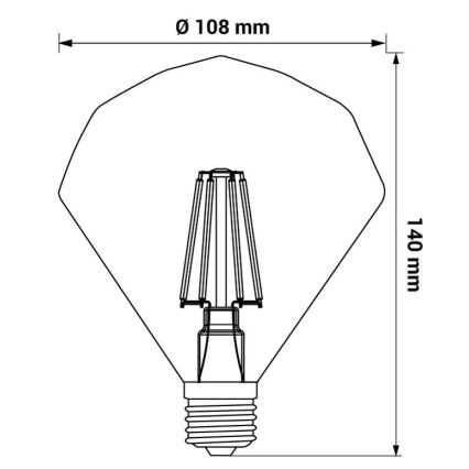 LED-polttimo CRYSTAL E27/4W/230V 2200K