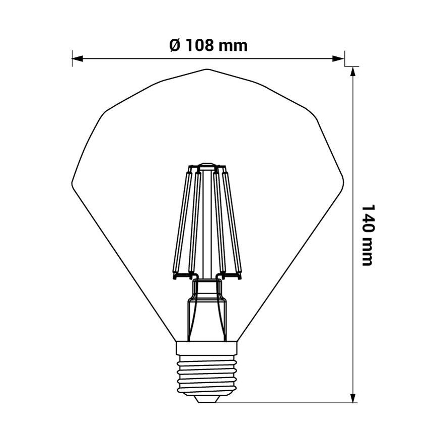 LED-polttimo CRYSTAL E27/4W/230V 2200K