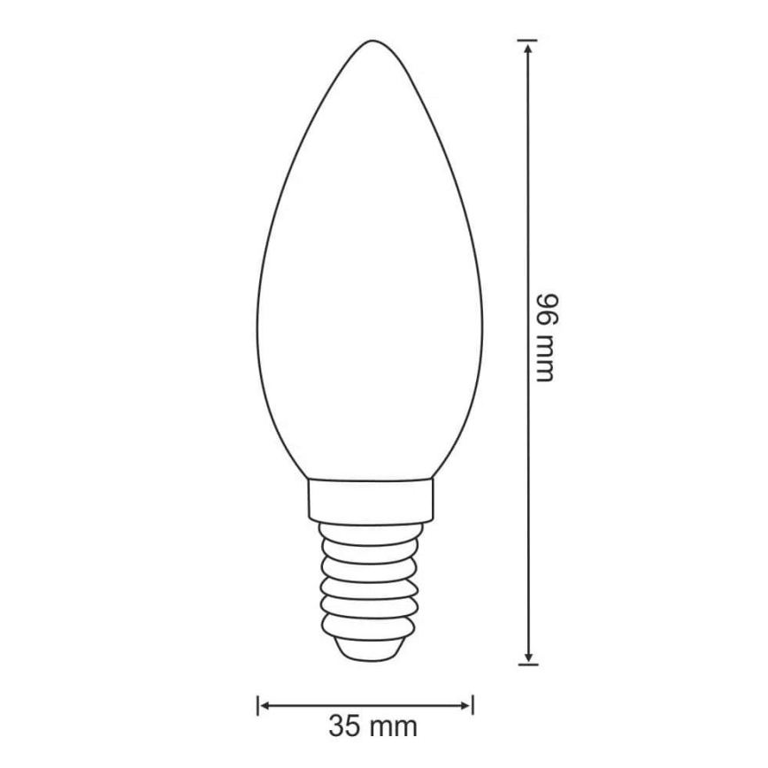 LED-polttimo C37 E14/4W/230V 3000K