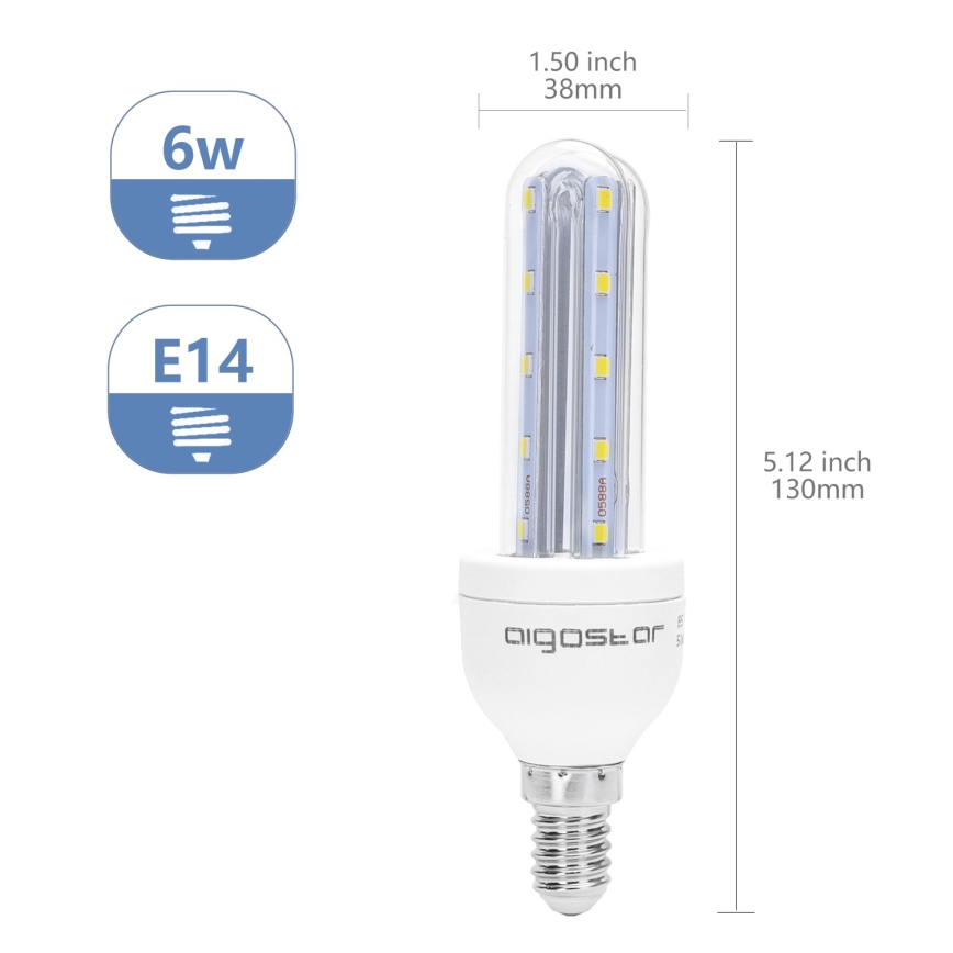 LED-polttimo E14/6W/230V 6500K - Aigostar