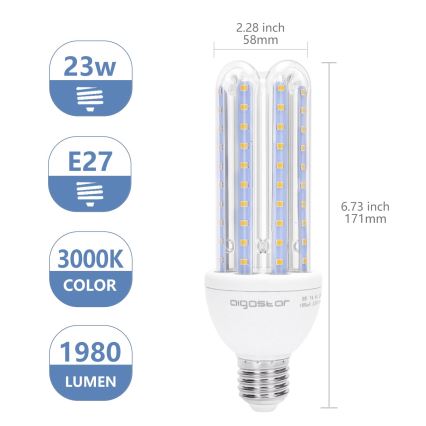 LED-polttimo E27/23W/230V 3000K - Aigostar