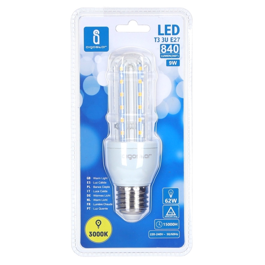 LED Polttimo E27/9W/230V 3000K - Aigostar
