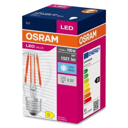 LED-polttimo FILAMENT A100 E27/11W/230V 4000K - Osram
