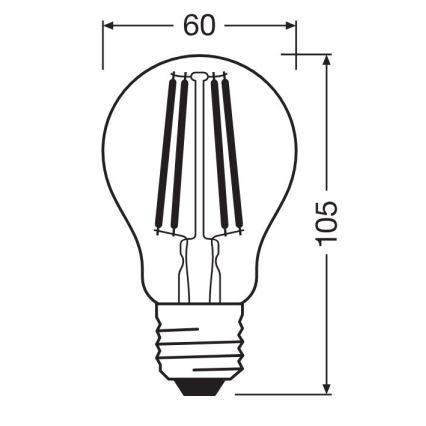 LED-polttimo FILAMENT A100 E27/11W/230V 4000K - Osram