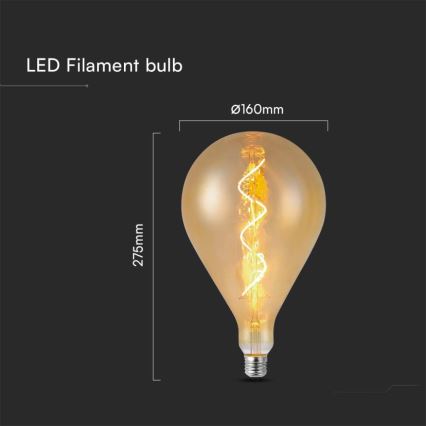 LED-polttimo FILAMENT A160 E27/4W/230V 2700K
