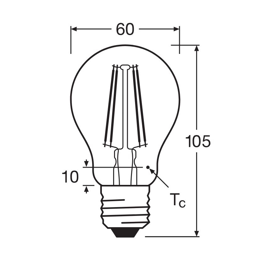 LED-polttimo FILAMENT A60 E27/6,5W/230V 2700K - Osram