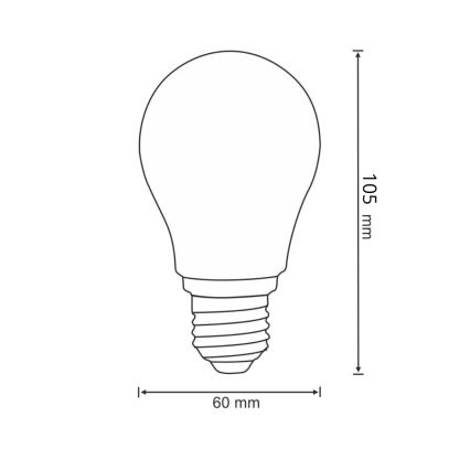 LED-polttimo FILAMENT A60 E27/7W/230V 3000K