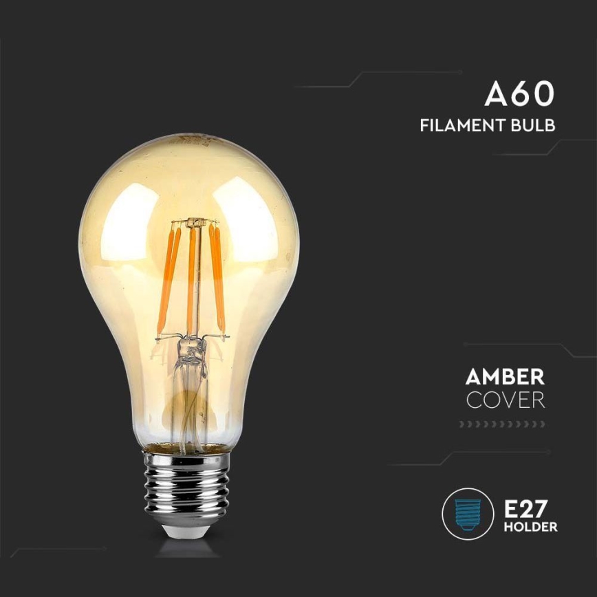 LED-polttimo FILAMENT AMBER A67 E27/10W/230V 2200K