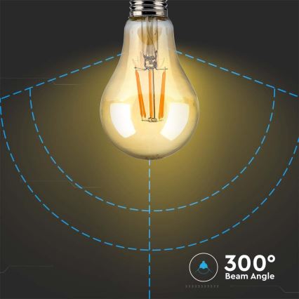 LED-polttimo FILAMENT AMBER A67 E27/10W/230V 2200K