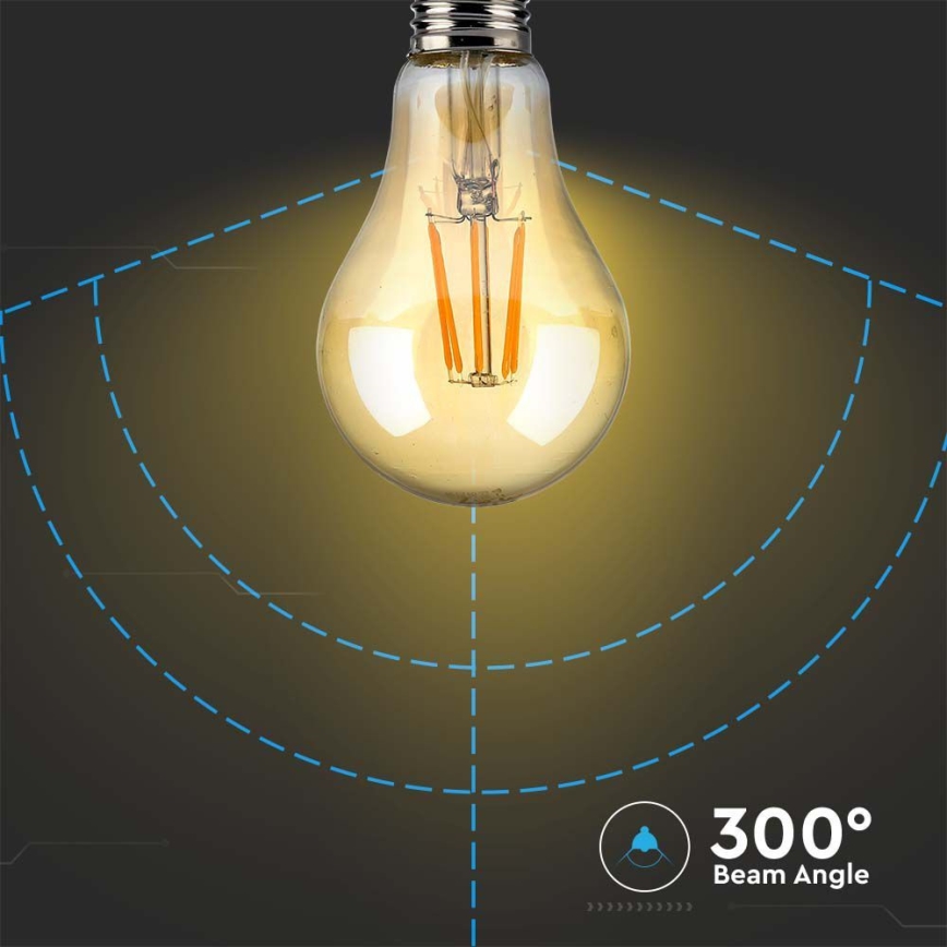 LED-polttimo FILAMENT AMBER A67 E27/10W/230V 2200K