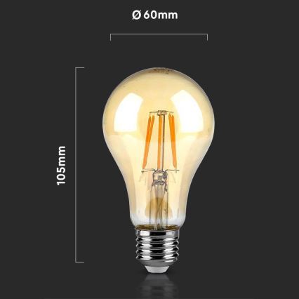LED-polttimo FILAMENT AMBER A67 E27/10W/230V 2200K